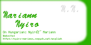 mariann nyiro business card